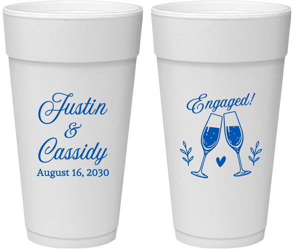 Personalized Engagement 24 oz Foam Cups - Engaged | 10013