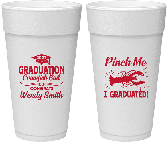 Personalized Graduation 24 oz Foam Cups - Class Of 2027 Crawfish Boil | 130001