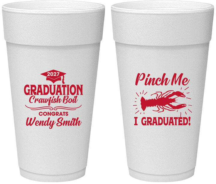 Personalized Graduation 24 oz Foam Cups - Class Of 2027 Crawfish Boil | 130001