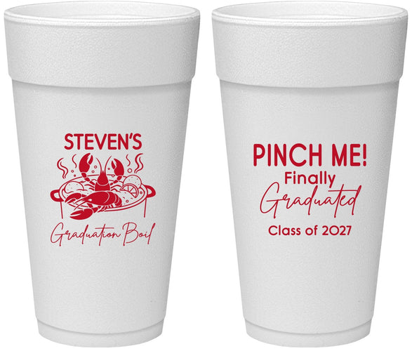 Personalized Graduation 24 oz Foam Cups - Class Of 2027 Crawfish Boil | 130004