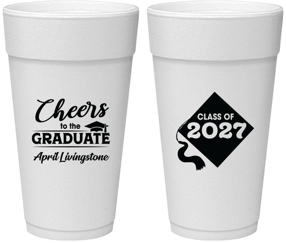 Personalized Graduation 24 oz Foam Cups - Class Of 2027 Tassel Hassel | 130033
