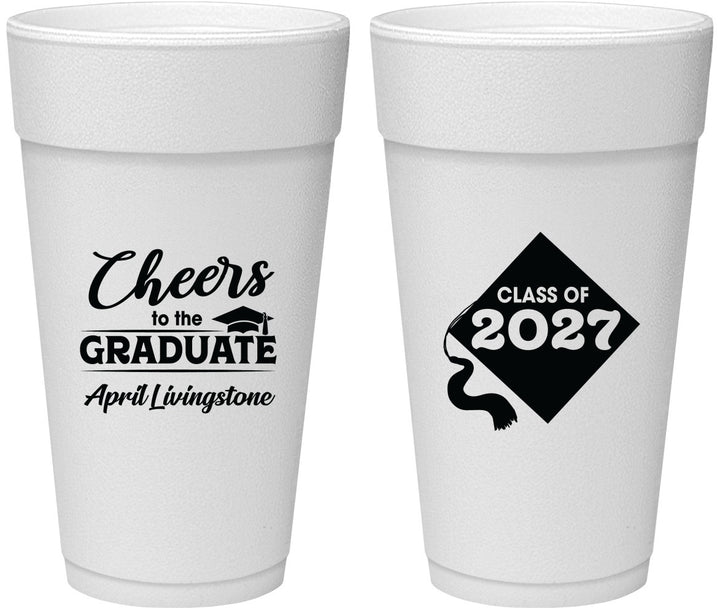 Personalized Graduation 24 oz Foam Cups - Class Of 2027 Tassel Hassel | 130033
