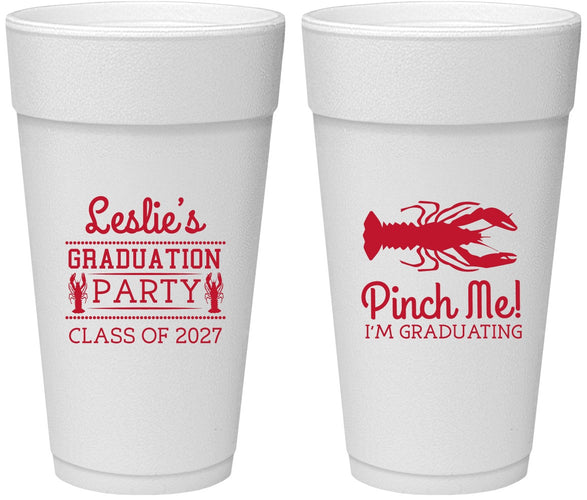 Personalized Graduation 24 oz Foam Cups - Class Of 2027 Crawfish Boil | 130042