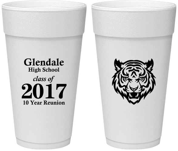 Personalized Class Reunion 24 oz Foam Cups - Class Of 2017 10 Year | 140000