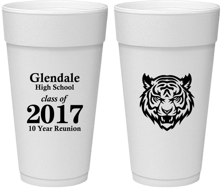 Personalized Class Reunion 24 oz Foam Cups - Class Of 2017 10 Year | 140000