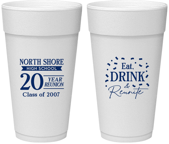 Personalized Class Reunion 24 oz Foam Cups - Class Of 2007 20 Year | 140006