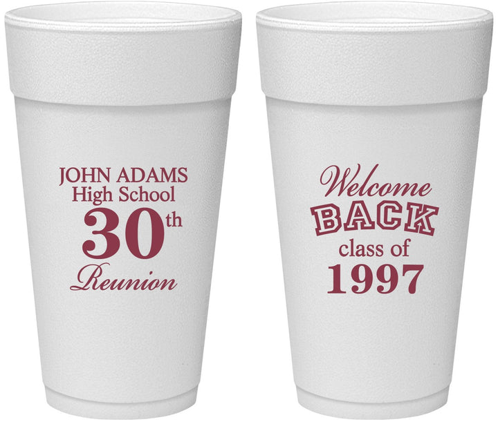 Personalized Class Reunion 24 oz Foam Cups - Class Of 1997 30 Year | 140007