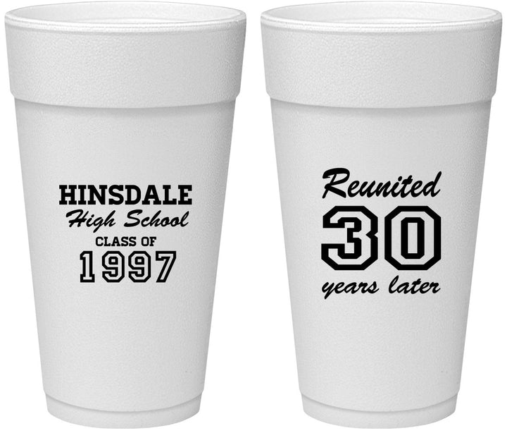 Personalized Class Reunion 24 oz Foam Cups - Class Of 1997 30 Year | 140012