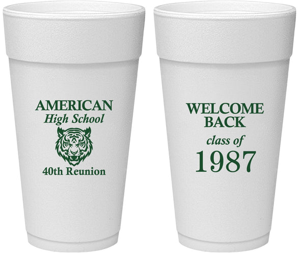 Personalized Class Reunion 24 oz Foam Cups - Class Of 1987 40 Year | 140013