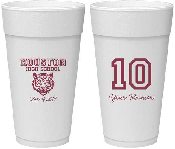 Personalized Class Reunion 24 oz Foam Cups - Class Of 2017 10 Year | 140015