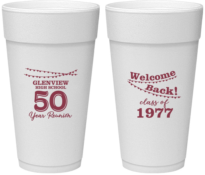 Personalized Class Reunion 24 oz Foam Cups - Class Of 1977 50 Year | 140019