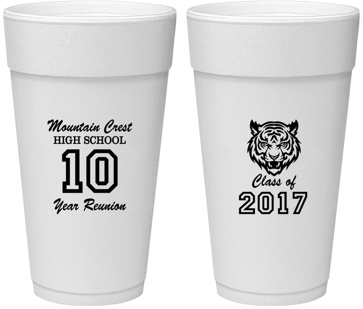 Personalized Class Reunion 24 oz Foam Cups - Class Of 2017 10 Year | 140020