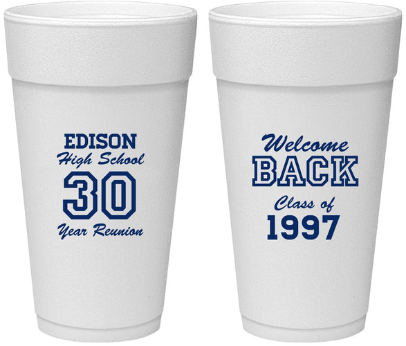 Personalized Class Reunion 24 oz Foam Cups - Class Of 1997 30 Year | 140022