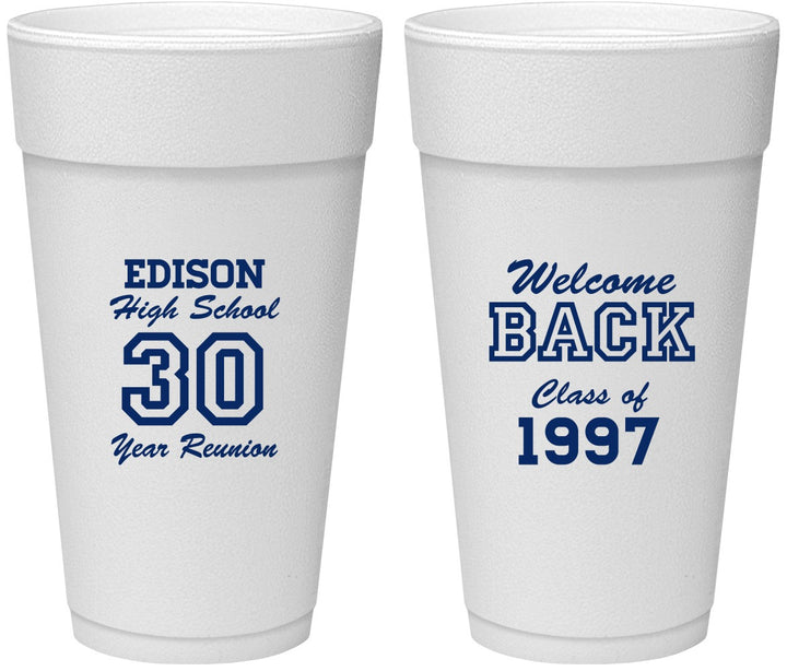 Personalized Class Reunion 24 oz Foam Cups - Class Of 1997 30 Year | 140022