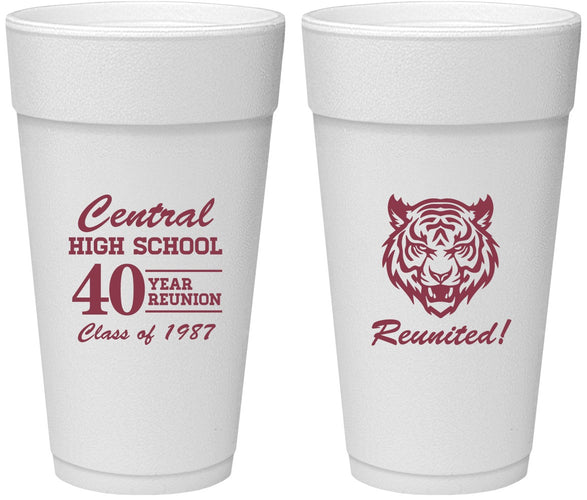 Personalized Class Reunion 24 oz Foam Cups - Class Of 1987 40 Year | 140023