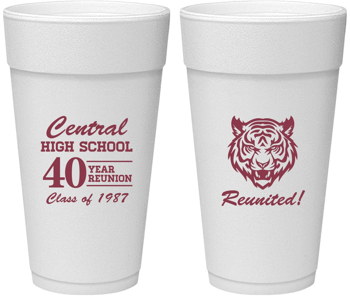 Personalized Class Reunion 24 oz Foam Cups - Class Of 1987 40 Year | 140023