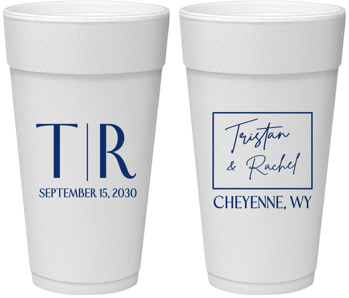 Personalized Wedding 24 oz Foam Cups - Wyoming | 149