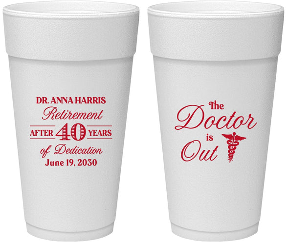 Personalized Retirement 24 oz Foam Cups - Doctor | 150017