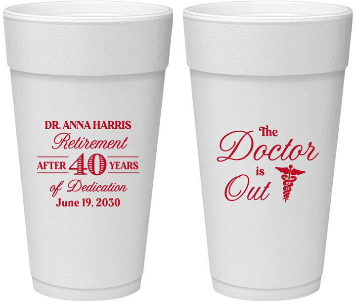 Personalized Retirement 24 oz Foam Cups - Doctor | 150017