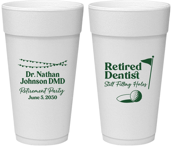 Personalized Retirement 24 oz Foam Cups - Dentist | 150019