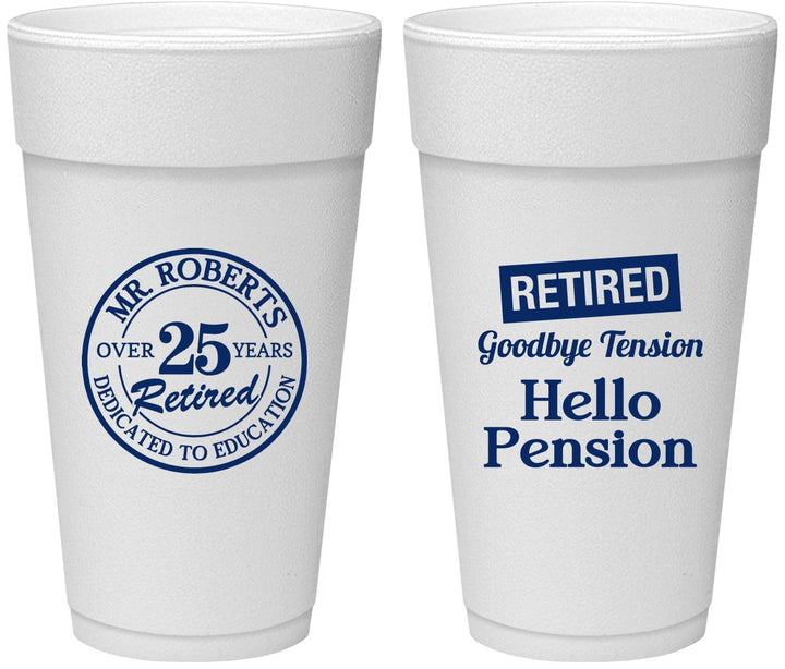 Personalized Retirement 24 oz Foam Cups - Teacher | 150024