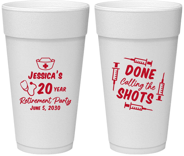 Personalized Retirement 24 oz Foam Cups - Nurse | 150026
