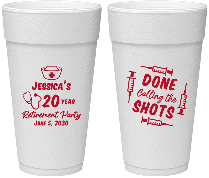 Personalized Retirement 24 oz Foam Cups - Nurse | 150026