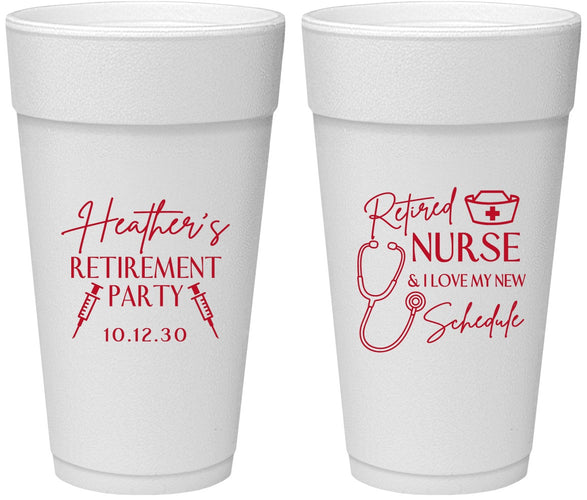 Personalized Retirement 24 oz Foam Cups - Nurse | 150028