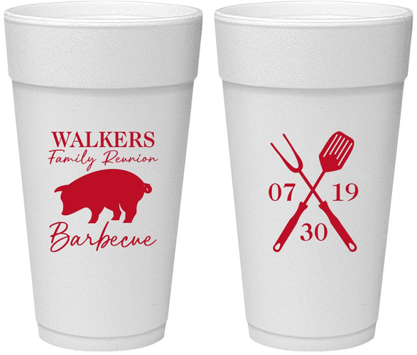 Personalized Family Reunion 24 oz Foam Cups - Bbq Barbeque | 160003