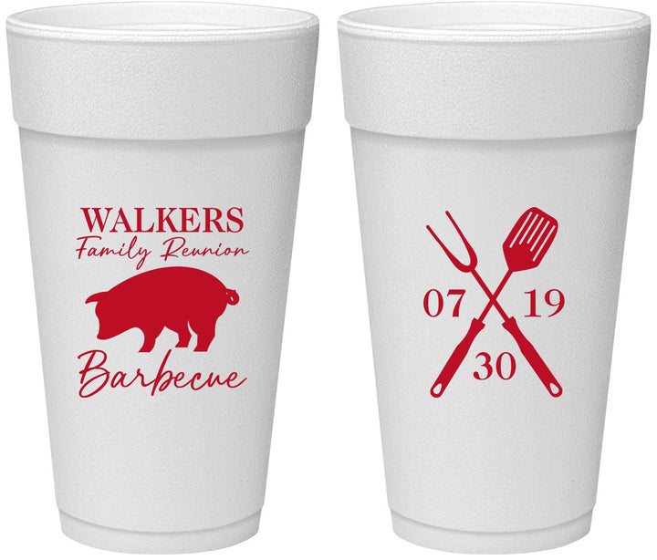 Personalized Family Reunion 24 oz Foam Cups - Bbq Barbeque | 160003