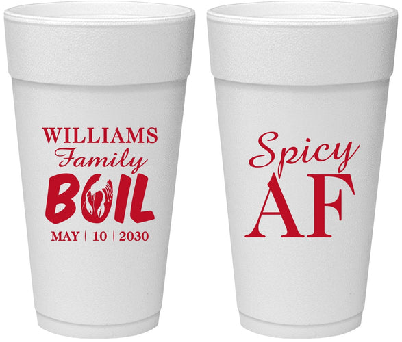Personalized Family Reunion 24 oz Foam Cups - Crawfish Boil | 160009