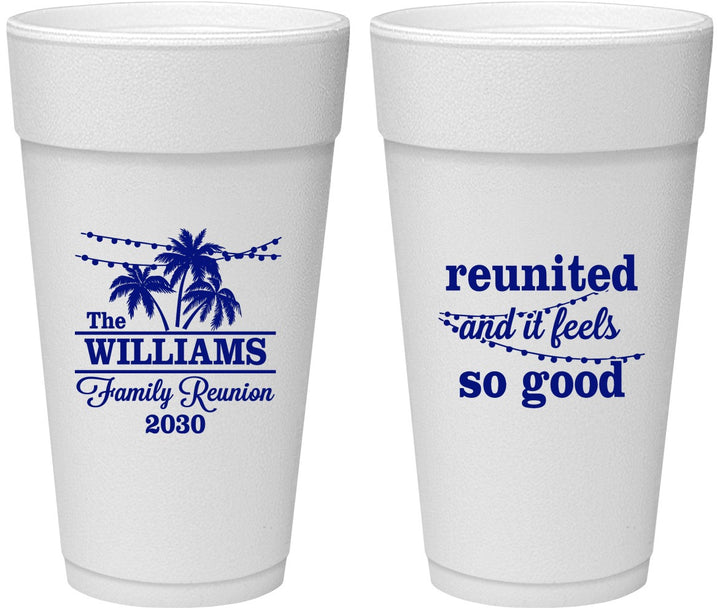 Personalized Family Reunion 24 oz Foam Cups - Beach Reunited | 160010