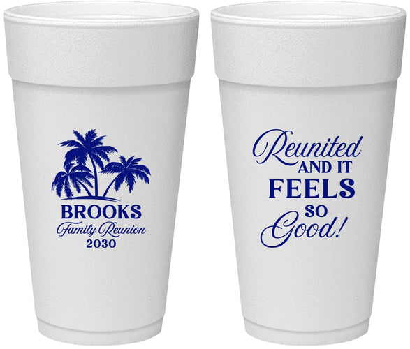 Personalized Family Reunion 24 oz Foam Cups - Beach Reunited | 160017