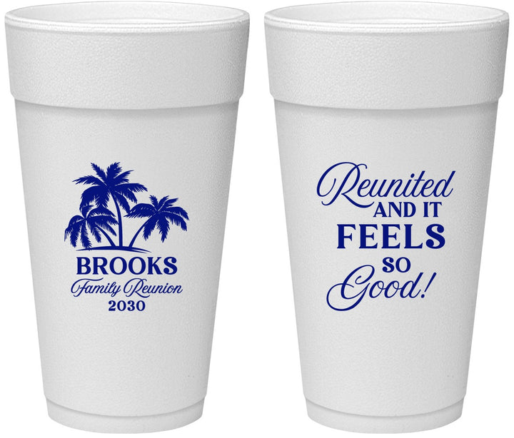 Personalized Family Reunion 24 oz Foam Cups - Beach Reunited | 160017