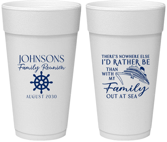 Personalized Family Reunion 24 oz Foam Cups - Cruise Nautical | 160024