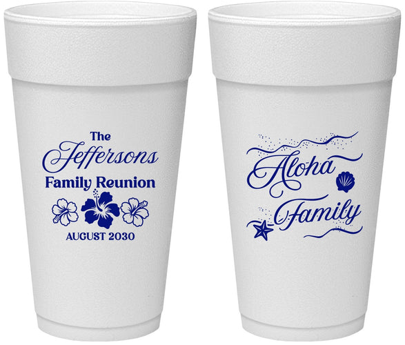 Personalized Family Reunion 24 oz Foam Cups - Hawaii | 160032