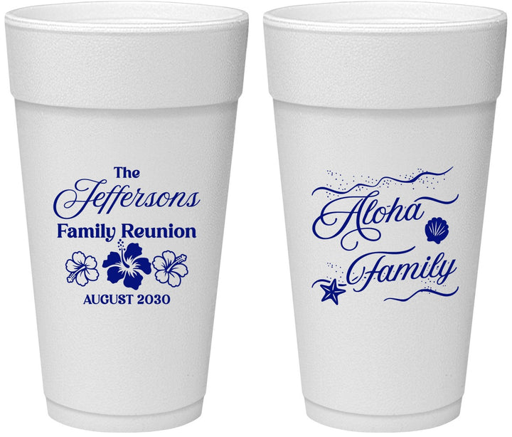 Personalized Family Reunion 24 oz Foam Cups - Hawaii | 160032