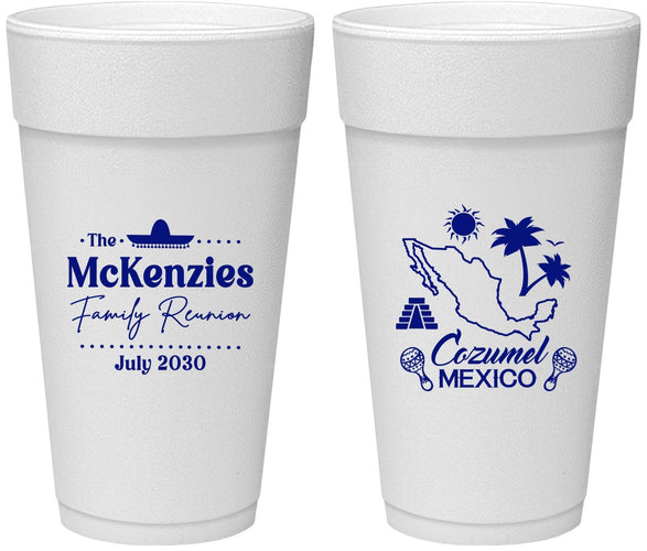 Personalized Family Reunion 24 oz Foam Cups - Mexico | 160033