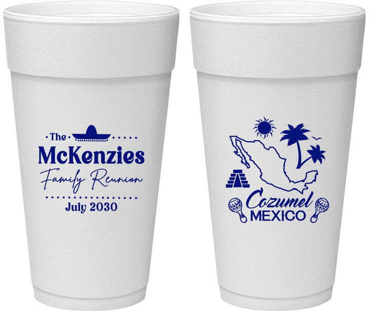 Personalized Family Reunion 24 oz Foam Cups - Mexico | 160033