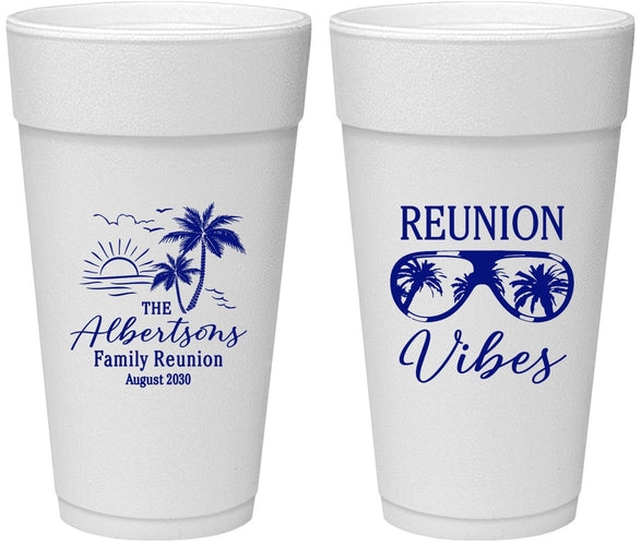 Personalized Family Reunion 24 oz Foam Cups - Beach | 160034