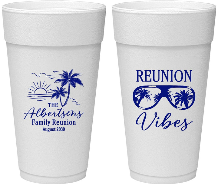 Personalized Family Reunion 24 oz Foam Cups - Beach | 160034