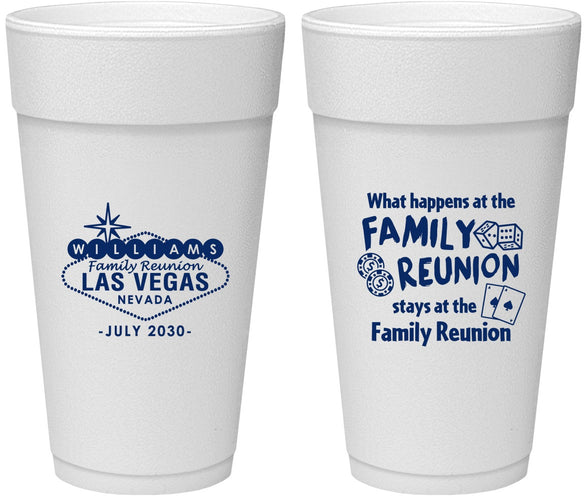 Personalized Family Reunion 24 oz Foam Cups - Las Vegas | 160038