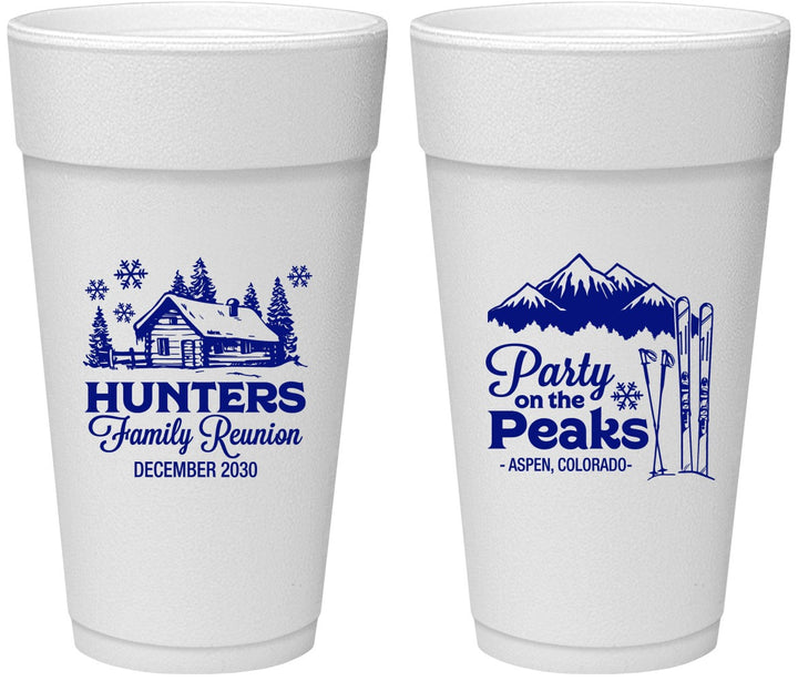 Personalized Family Reunion 24 oz Foam Cups - Ski Trip | 160042