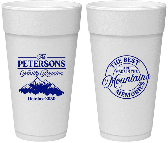 Personalized Family Reunion 24 oz Foam Cups - Mountains | 160043