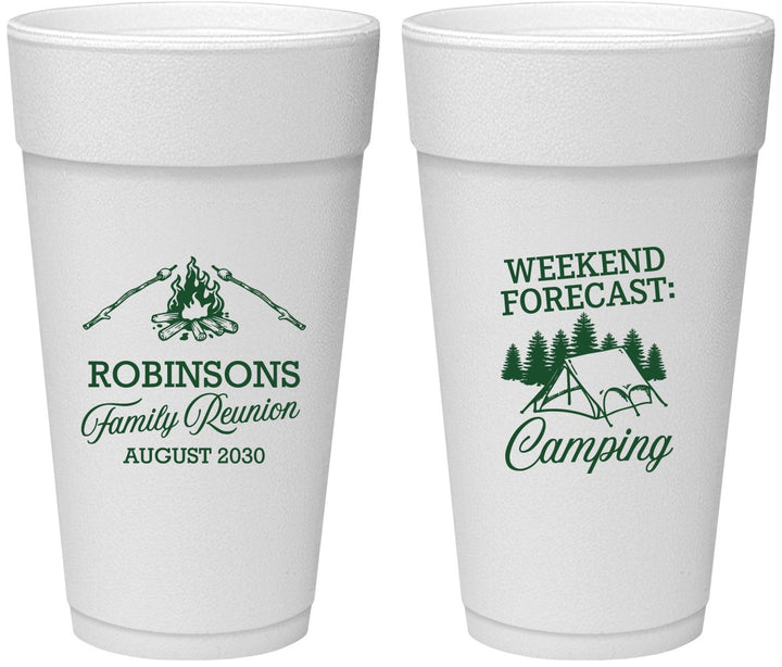 Personalized Family Reunion 24 oz Foam Cups - Camping | 160044