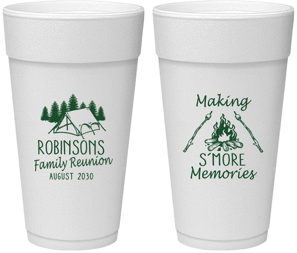 Personalized Family Reunion 24 oz Foam Cups - Camping | 160046