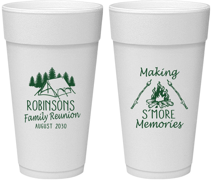 Personalized Family Reunion 24 oz Foam Cups - Camping | 160046