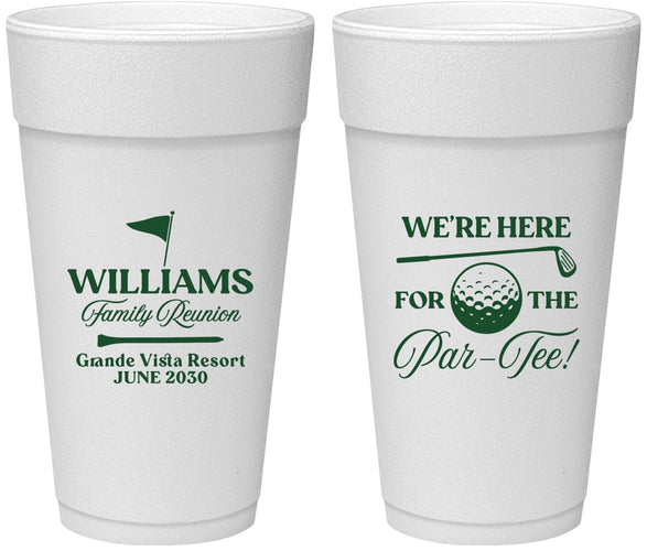Personalized Family Reunion 24 oz Foam Cups - Golf | 160047