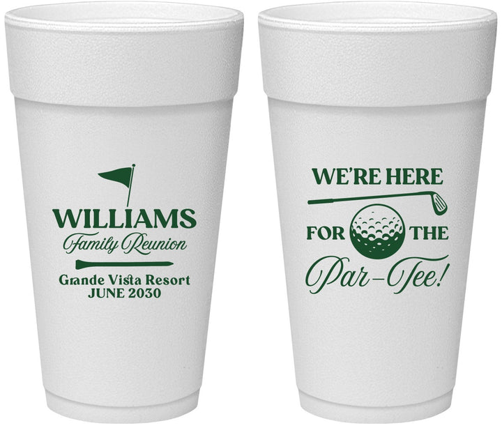 Personalized Family Reunion 24 oz Foam Cups - Golf | 160047