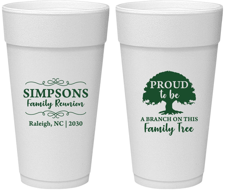Personalized Family Reunion 24 oz Foam Cups - Family Tree | 160050